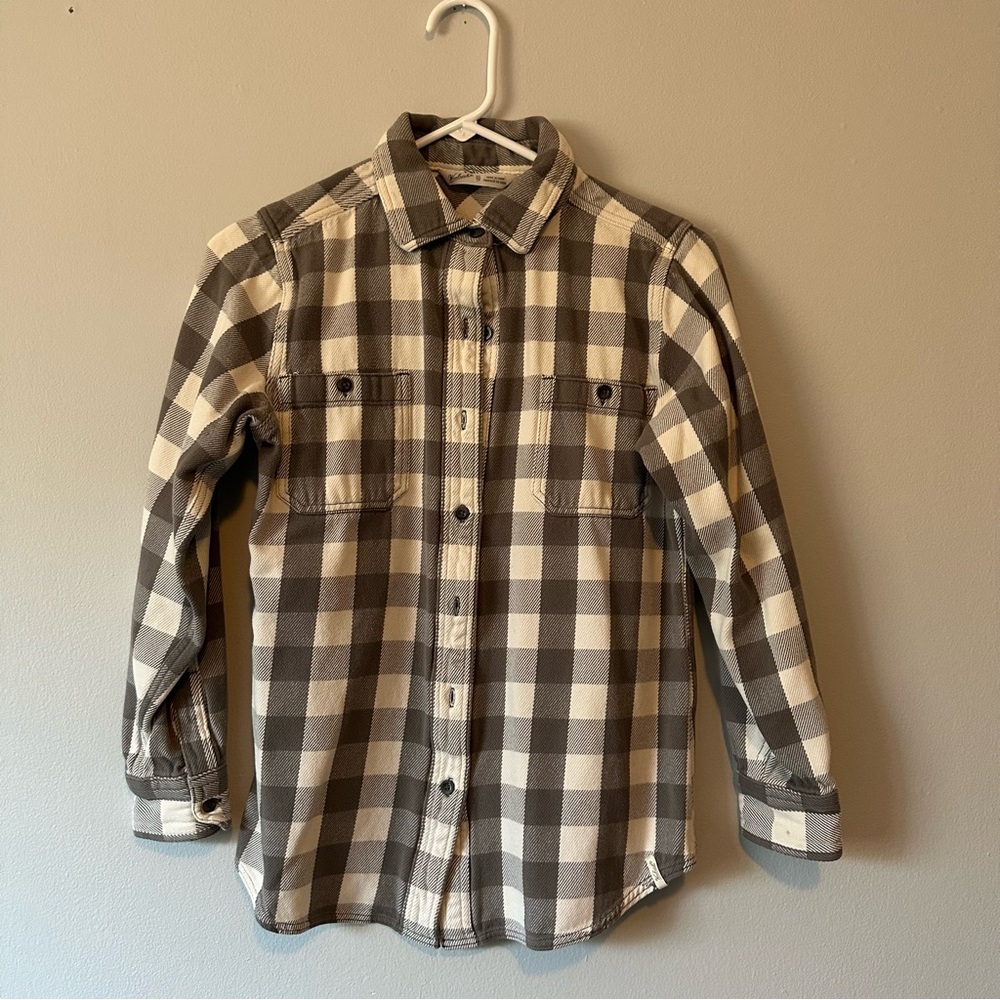 Woolrich Plaid Button-Up Shirt - Gray and White